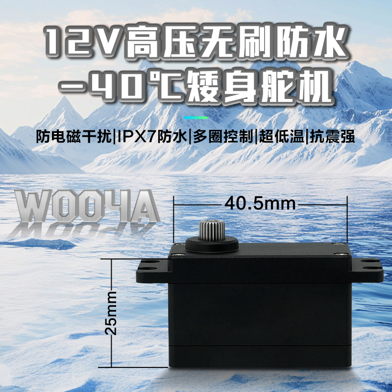 DS-W004-18kgf·cm矮身-40℃耐低溫抗振金屬無(wú)刷防水重工舵機(jī)，重工舵機(jī)，-40℃，寬溫舵機(jī)，矮身舵機(jī)，無(wú)人機(jī)，航空發(fā)動(dòng)機(jī)，防水舵機(jī)，無(wú)刷舵機(jī)，抗振動(dòng)，金屬舵機(jī)