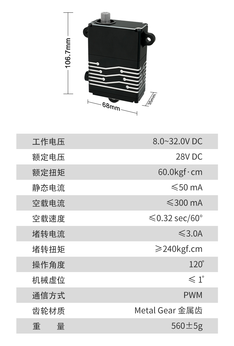 無人機(jī)舵機(jī)參數(shù)